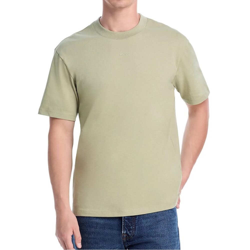 Hugo Boss Men's HUGO Dapolino Small Logo SS Jersey Crewneck T-Shirt Open Green
